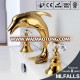 China alibaba gold royal faucet,3 holes animal faucet mixer,Ti-PVD golden dolphin faucet