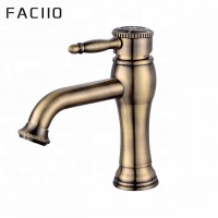 Wholesale fashion American antique faucet bathroom single handle hole brass bronzed tap copper health basin water mixer faucet