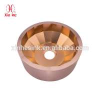 Stainless Steel handmade luxury pvd golden bronze round hand wash basin bar sink for hotel club use