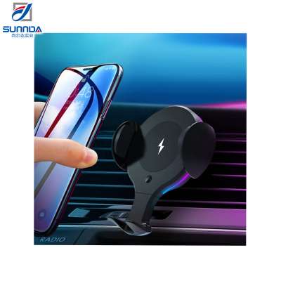 Quick Qi 10W stand air vent car cell phone holder battery fast wireless car charger