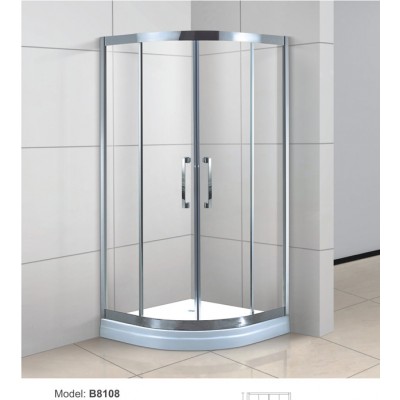 Hotel Indoor Bathroom Complete Enclosed Stainless Steel Aluminum Body Glass Shower Room